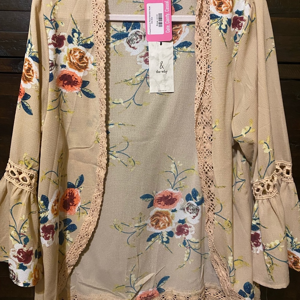 And The Why Nude Kimono NWT